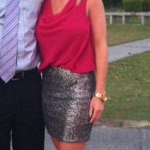 Pink and silver sequin mini